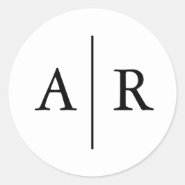 Sello para sobres elegante en blanco y negro, Boda