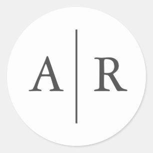 Sello para sobres elegante Minimalista gris y blan