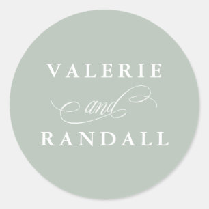 Sello para sobres elegante y sutil de Boda verde