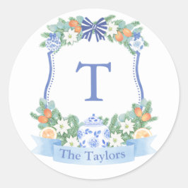 Sello para sobres Escudo De Citrus Azul Y Blanco