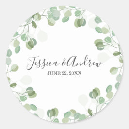 Sello para sobres Eucalyptus Boda Pegatina elegant