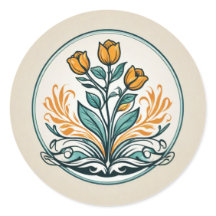 Sello para sobres floral