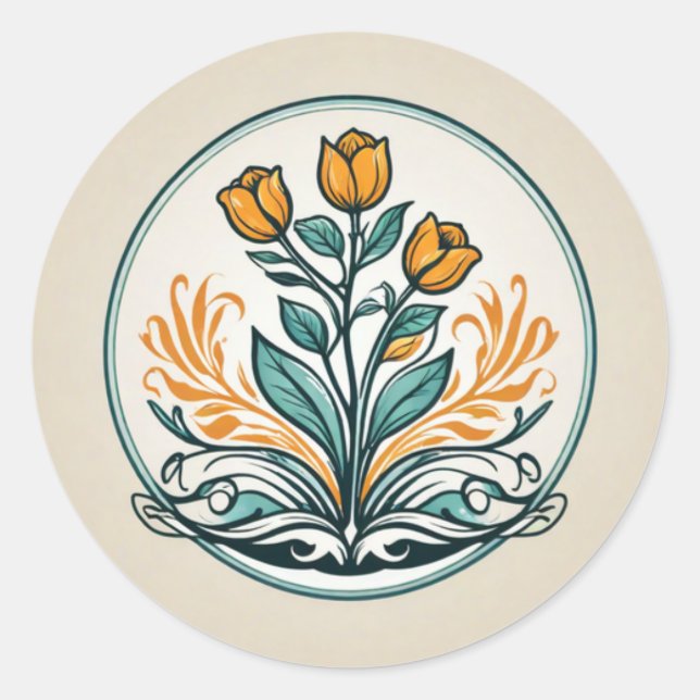 Sello para sobres floral (Anverso)