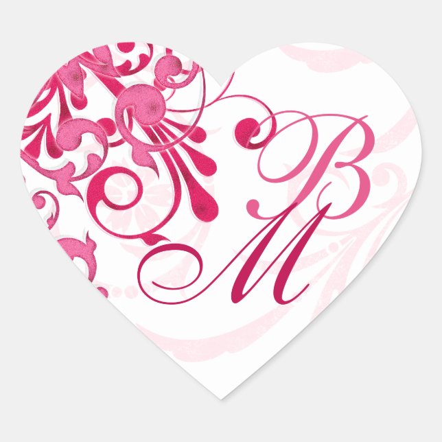 Sello para sobres floral abstrato rosa y blanco (Anverso)