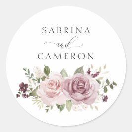 Sello para sobres Floral Mauve Rubor Elegant Weddi