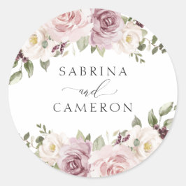 Sello para sobres Floral Mauve Rubor Elegant Weddi