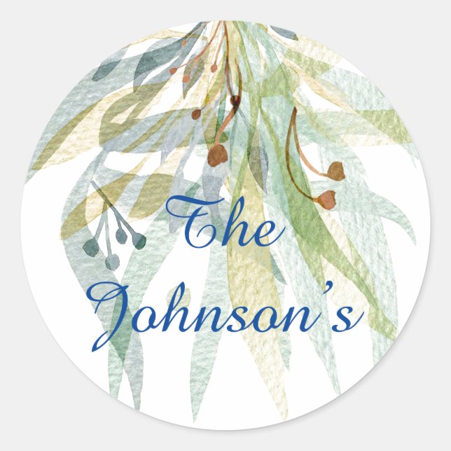 Sello para sobres floral personalizado (Anverso)