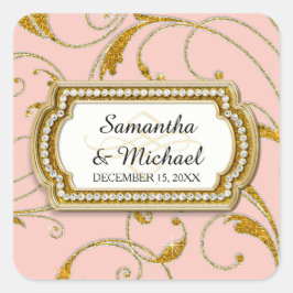 Sello para sobres Glam Old Hollywood Regency Black