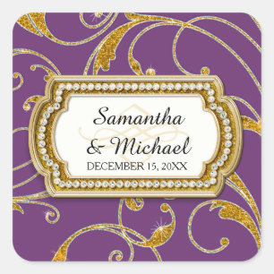 Sello para sobres Glam Old Hollywood Regency Black