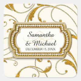 Sello para sobres Glam Old Hollywood Regency Black