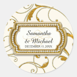 Sello para sobres Glam Old Hollywood Regency Black