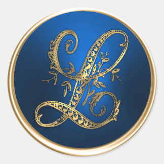Sello para sobres Gold y Blue Monogram L