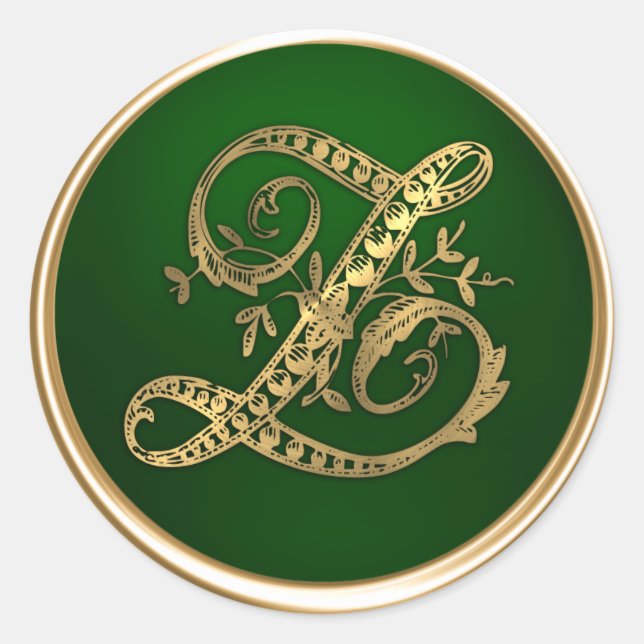 Sello para sobres Gold y Emerald Monogram Z (Anverso)