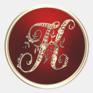 Sello para sobres Gold y Red Monograma K