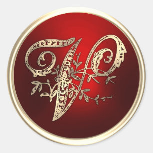 Sello para sobres Gold y Red Monograma V