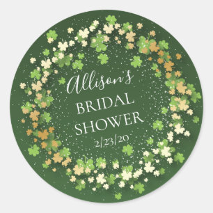 Sello para sobres Golden Shamrock Bridal Shower