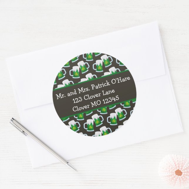 Sello para sobres Green Beer St. Patrick's Day (Sobre)