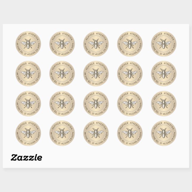 Sello para sobres Heraldic Bee Metallic Gold (Hoja)