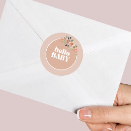 Sello para sobres, Hola Bebé, Baby Shower moderno