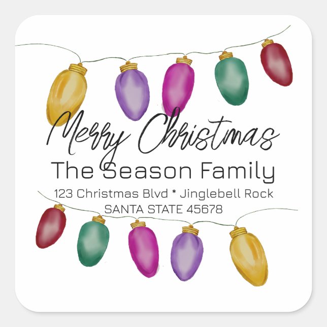 Sello para sobres Iluminación del Árbol de Navidad (Anverso)