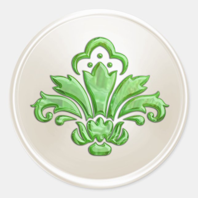 Sello para sobres Ivory and Lime Fleur de Lis (Anverso)