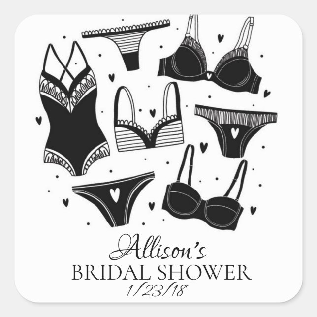 Sello para sobres Lingerie Bridal Shower (Anverso)
