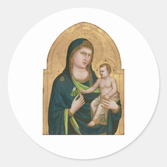 SELLO PARA SOBRES : MADONNA & CHILD : GIOTTO : 133 (Anverso)