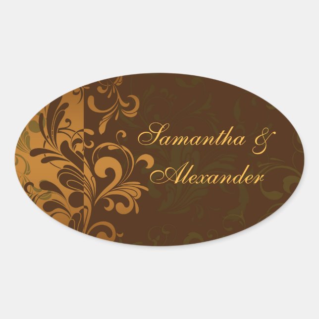 Sello para sobres marrón castaño/dorado/giratorio  (Anverso)