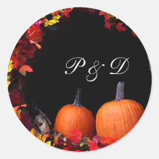 Sello para sobres Monograma de calabaza de bodas d