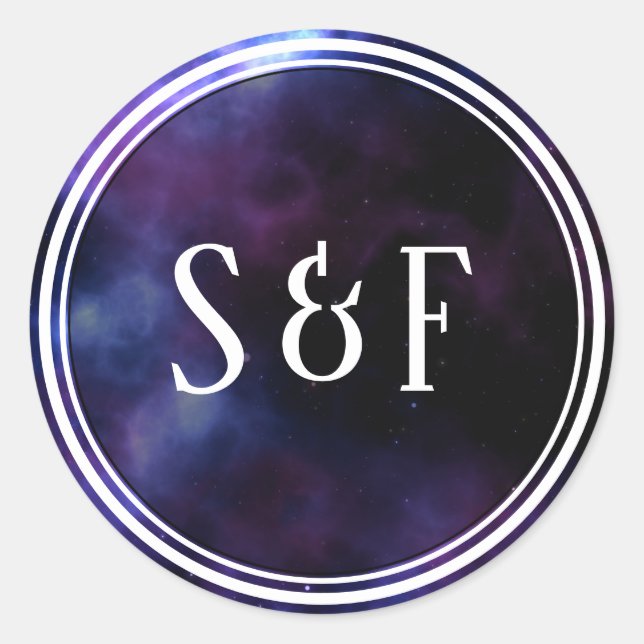 Sello para sobres Monograma de la galaxia púrpura  (Anverso)