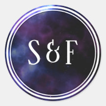 Sello para sobres Monograma de la galaxia púrpura