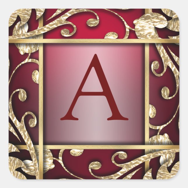 Sello para sobres Monograma del Entramado de Oro R (Anverso)