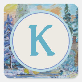 Sello para sobres monograma elegante