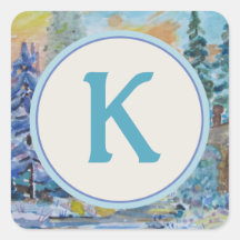 Sello para sobres monograma elegante