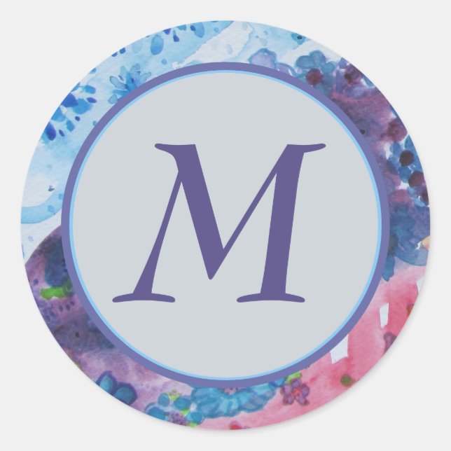 Sello para sobres monograma elegante (Anverso)