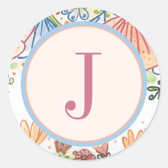 Sello para sobres monograma elegante (Anverso)