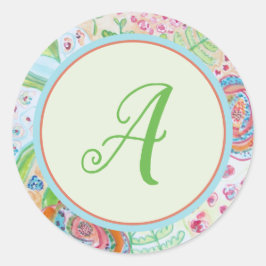 Sello para sobres monograma elegante