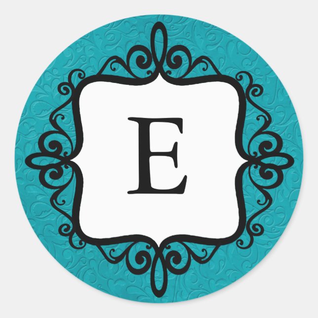 Sello para sobres Monograma Invitación del bebé (Anverso)