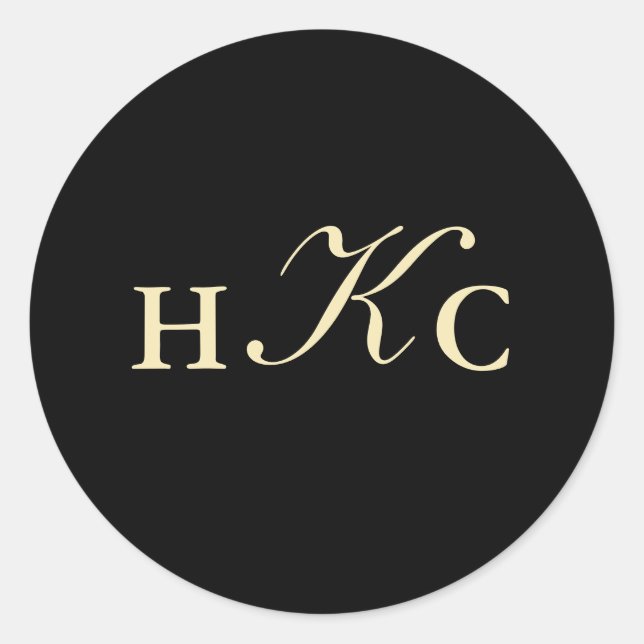 Sello para sobres Monograma negro e marfil (Anverso)