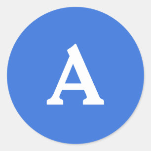 Sello para sobres Monograma personalizado azul y b