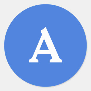 Sello para sobres Monograma personalizado azul y b