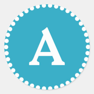 Sello para sobres Monograma personalizado azul y b