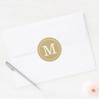 Sello para sobres Monograma Personalizado dorado