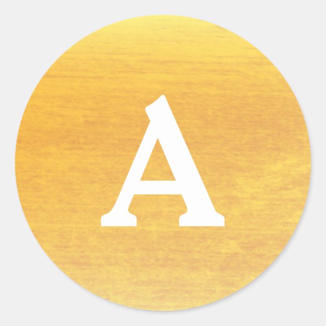 Sello para sobres Monograma personalizado Gold & W (Anverso)