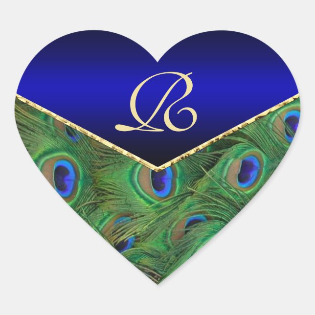 Sello para sobres monograma Royal BluePeacock (Anverso)
