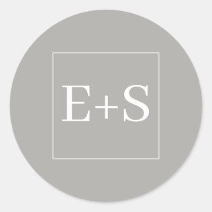 Sello para sobres monograma simple y elegante Boda