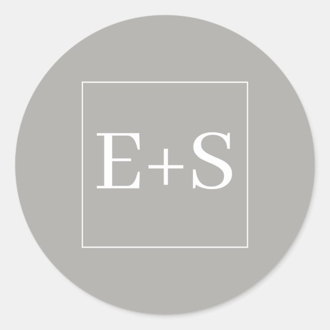 Sello para sobres monograma simple y elegante Boda (Anverso)