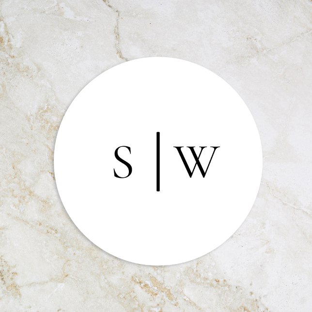 Sello para sobres monograma simple y moderno Boda (Subido por el creador)