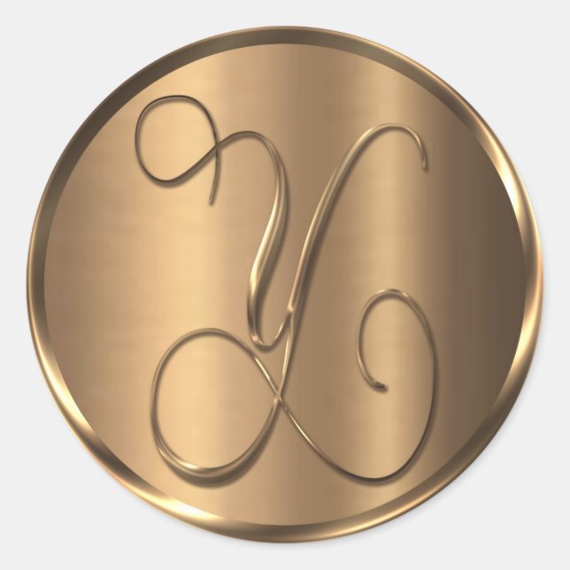 Sello para sobres Monograma Y No METÁLICO De Bronc (Anverso)