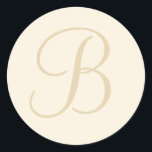 Sello para sobres Monogramado Ecru & Cream / etiqu<br><div class="desc">Ponga el toque final en sus invitaciones a la boda, guarde las tarjetas de fecha u otra correspondencia con estos sellos para sobres personalizados. También puede utilizarlos como etiquetas de los favores de la boda o como etiquetas de regalo. Este pegatina boda presenta un monograma crudo inicial con un fondo...</div>